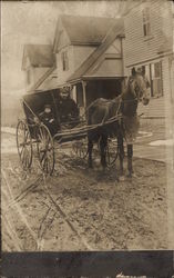 Man and Child in Horse & Buggy Lestershire, NY Postcard Postcard