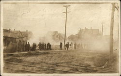 People on Street after Fire Postcard