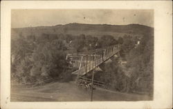 Bridge, Horse & Buggy with Milk Jugs Postcard