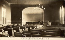 M. E. Church - Interior Windsor, NY Postcard Postcard