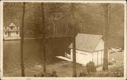 Boat House & Home on Lily Lake Postcard