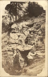 Two Men Climbing Hills Postcard