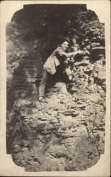 Climbing on the Rocks Postcard