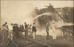 Burning Building Chenango Forks, NY Postcard Postcard