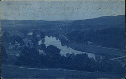 View of Town and River Chenango Forks, NY Postcard Postcard