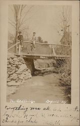 Two Young Boys on the Old Bridge Postcard