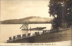 Scott's Landing, Oquaga Lake Deposit, NY Postcard Postcard