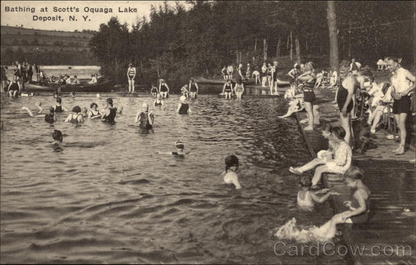 Bathing at Scott's, Oquaga Lake Deposit New York