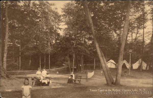 Tennis Court at the Retlaw Oquaga Lake New York