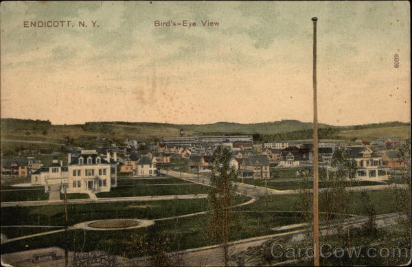 Bird's-eye View of Town Endicott New York