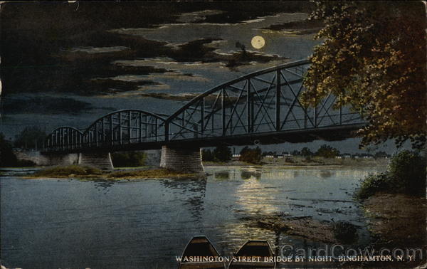Washington Street Bridge By Night Binghamton New York