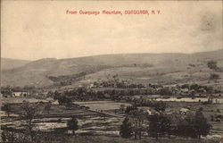 View of Town From Ouaquaga Mountain New York Postcard Postcard