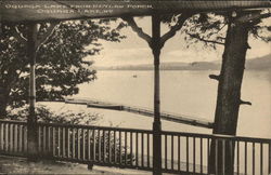 Oquaga Lake from Retlaw Porch New York Postcard Postcard