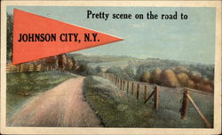 Pretty Scene on the Road Johnson City, NY Postcard Postcard
