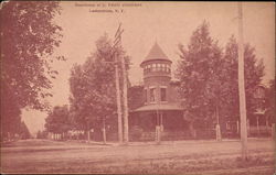 Residence of C. Fred Johnson Lestershire, NY Postcard Postcard