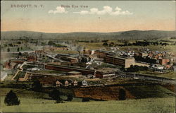 Bird's Eye View of Endicott New York Postcard Postcard