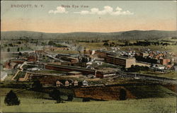 Bird's Eye View of Endicott Postcard