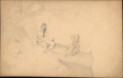 Man and Woman in Canoe Man and Woman in Canoe