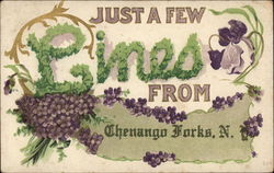 Just a few lines from Chenango Forks, NY Postcard Postcard