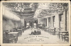 Palm Room & Restaurant, Court Inn Binghamton, NY Postcard Postcard
