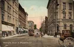 Looking Up Washington Street Postcard