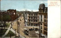 Court Street, Looking West Binghamton, NY Postcard Postcard