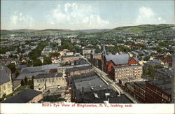 Birds Eye View of Town, Looking East Binghamton, NY Postcard Postcard