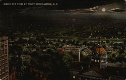 Bird's Eye View of Town By Night Postcard