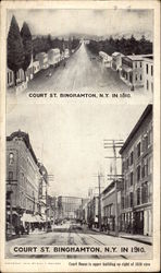 Court Street in 1810 and 1910 Postcard