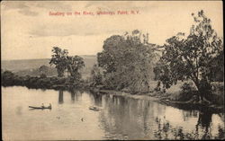 Boating on the River Whitney Point, NY Postcard Postcard