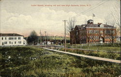 Loder Street - Old and New High Schools Union, NY Postcard Postcard
