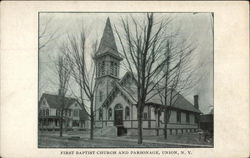 First Baptist Church and Parsonage Postcard