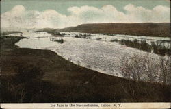 Ice Jam in the Susquehanna Union, NY Postcard Postcard