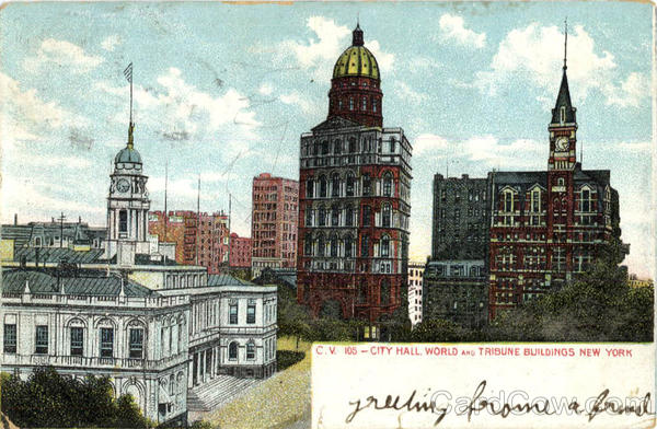 City Hall World and Tribune Buildings New York City