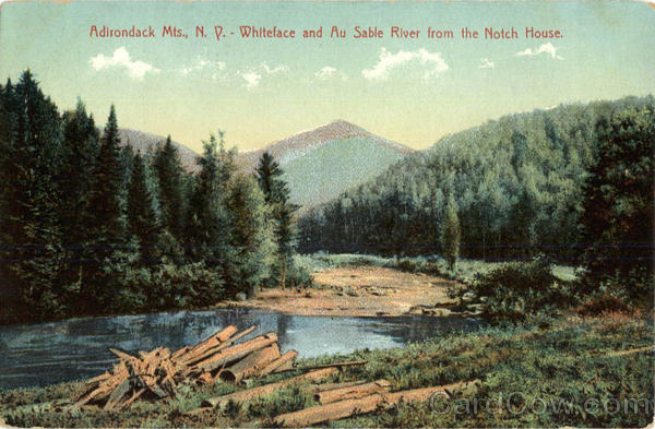 Whiteface and Au Sable River from the Notch House Adirondack Mountains New York