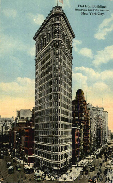 Flat Iron Building, Broadway and Fifth Avenue New York City