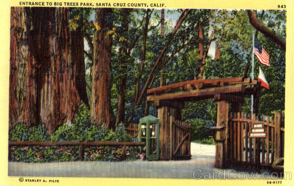 Entrance to Big Trees Park Santa Cruz California