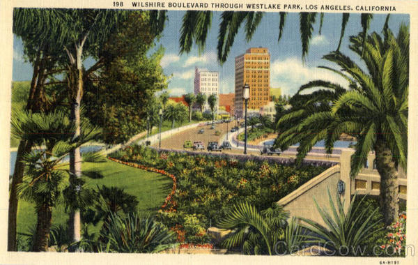 Wilshire Boulevard Through Westlake Park Los Angeles California