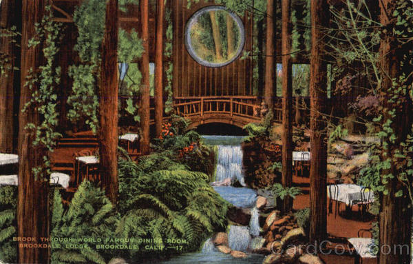Brook Through World Famous Dining Room, Brookdale Lodge California