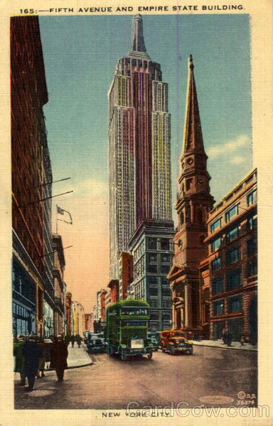 Fifth Avenue and Empire State Building New York City