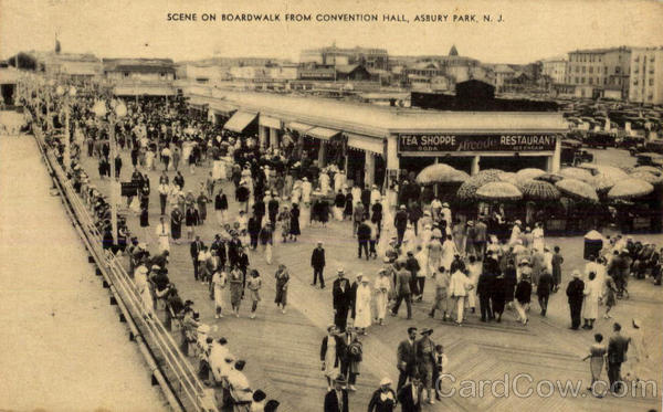 Scene on Boardwalk from Convention Hall Asbury Park New Jersey