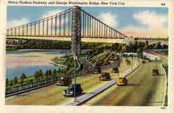 Henry Hudson Parkway and George Washington Bridge Postcard