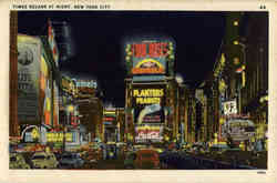 Times Square at Night Postcard