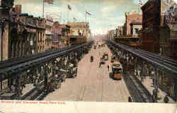 Bowery and Elevated Road Postcard