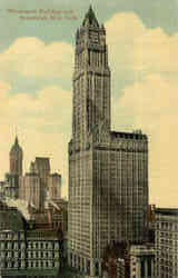 Woolworth Building and Broadway Postcard
