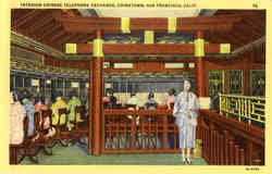 Interior Chinese Telephone Exchange, Chinatown Postcard