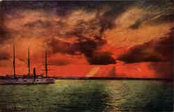 Sunset on the Pacific Postcard