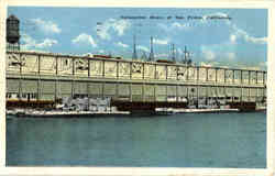 Submarine Boats at San Pedro Postcard