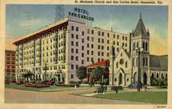 St. Michaels Church and San Carlos Hotel Postcard