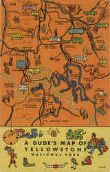 A Dude's Map of Yellowstone Postcard